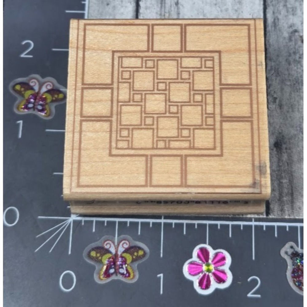 Hero Arts Geometric Squares E1670 Rubber Stamp Wood #R58